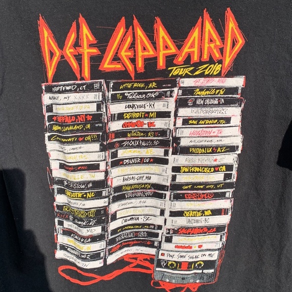 Def Leppard 2018 Dark Black Tour Tee, M - Picture 7 of 8